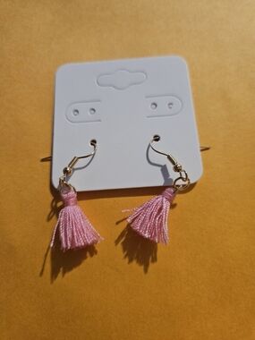 Pink Tassel Drop Earrings - Lightweight Fashion Accessory
